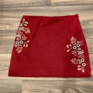 Francesca’s Mi Ami Women’s mini skirt.  Size: L.  Micro fiber, soft! Embroidery